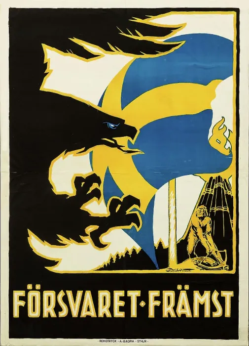 Framed Print : Försvaret Främst (Defense primarily), 1914. Creator: Widholm, Gunnar (1882-1953) Framed Print : Försvaret Främst (Defense primarily), 1914. Creator: Widholm, Gunnar (1882-1953)
