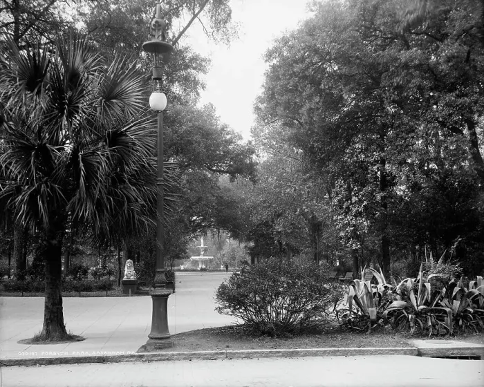 Framed Print : Forsyth Park, Savannah, Ga. between 1900 and 1910. Creator: Unknown Framed Print : Forsyth Park, Savannah, Ga. between 1900 and 1910. Creator: Unknown