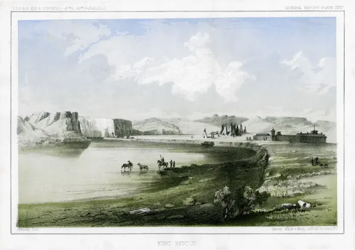 Framed Print : Fort Benton, Montana, USA, 1856. Artist: John Mix Stanley Framed Print : Fort Benton, Montana, USA, 1856. Artist: John Mix Stanley