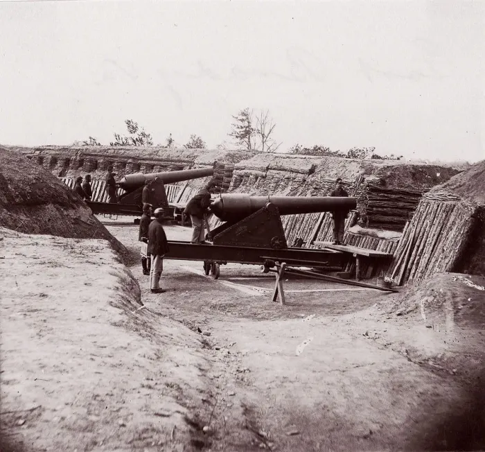 Framed Print : Fort Brady, James River, 1864. Creator: Andrew Joseph Russell Framed Print : Fort Brady, James River, 1864. Creator: Andrew Joseph Russell