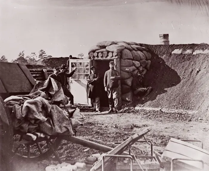 Framed Print : Fort Burnham, front of Petersburg, 1864. Creator: Tim O Sullivan Framed Print : Fort Burnham, front of Petersburg, 1864. Creator: Tim O Sullivan