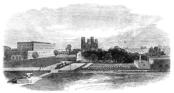 Fort Church and South Barracks, Calcutta, India, 1870