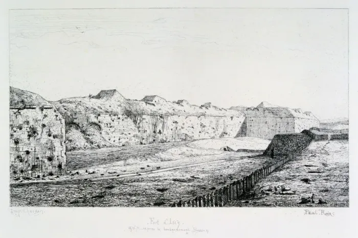 Framed Print : Fort d Issy, Siege of Paris, 1870-1871. Artist: Paul Roux Framed Print : Fort d Issy, Siege of Paris, 1870-1871. Artist: Paul Roux