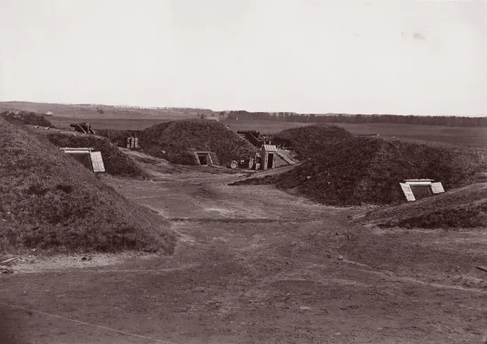 Framed Print : Fort Darling, James River, ca. 1865. Creator: William Frank Browne Framed Print : Fort Darling, James River, ca. 1865. Creator: William Frank Browne