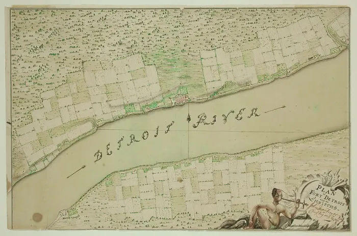 Framed Print : Fort Detroit and Its Environs, between 1763 and 1764. Creator: John Montresor Framed Print : Fort Detroit and Its Environs, between 1763 and 1764. Creator: John Montresor