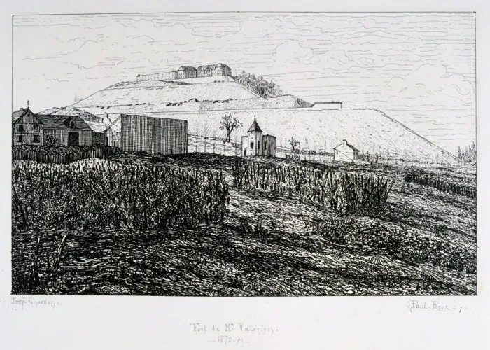 Framed Print : Fort du Mont Valerien, Siege of Paris, 1870-1871. Artist: Paul Roux Framed Print : Fort du Mont Valerien, Siege of Paris, 1870-1871. Artist: Paul Roux