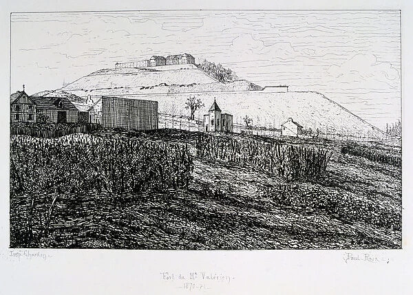 Fort du Mont Valerien, Siege of Paris, 1870-1871. Artist: Paul Roux