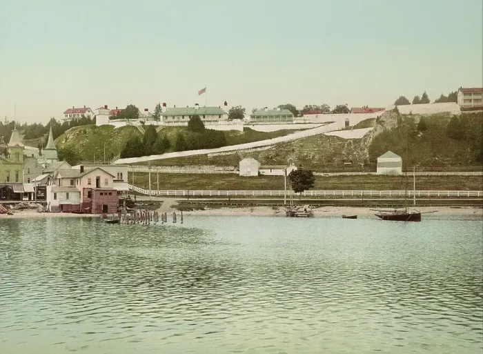 Framed Print : Fort Mackinac, Michigan, c1899. Creator: Unknown Framed Print : Fort Mackinac, Michigan, c1899. Creator: Unknown