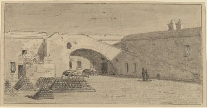 Framed Print : Fort Marion, Florida, c. 1874. Creator: James Wells Champney