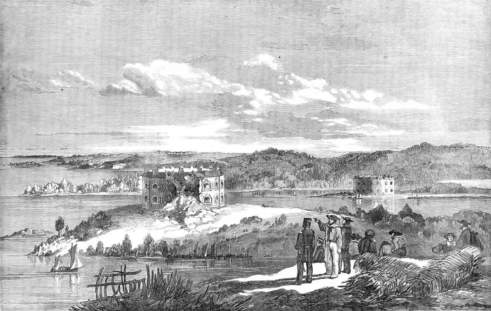 Framed Print : Fort Nottich, Bomarsund - Breach made by an English Three-gun Battery - from a sketch by... 1854. Creator: Unknown Framed Print : Fort Nottich, Bomarsund - Breach made by an English Three-gun Battery - from a sketch by... 1854. Creator: Unknown