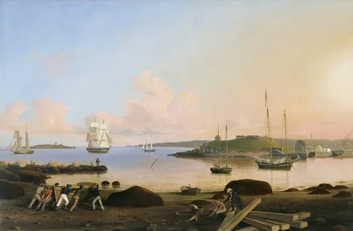 Framed Print : The Fort and Ten Pound Island, Gloucester, Massachusetts, 1847. Creator: Fitz Hugh Lane Framed Print : The Fort and Ten Pound Island, Gloucester, Massachusetts, 1847. Creator: Fitz Hugh Lane