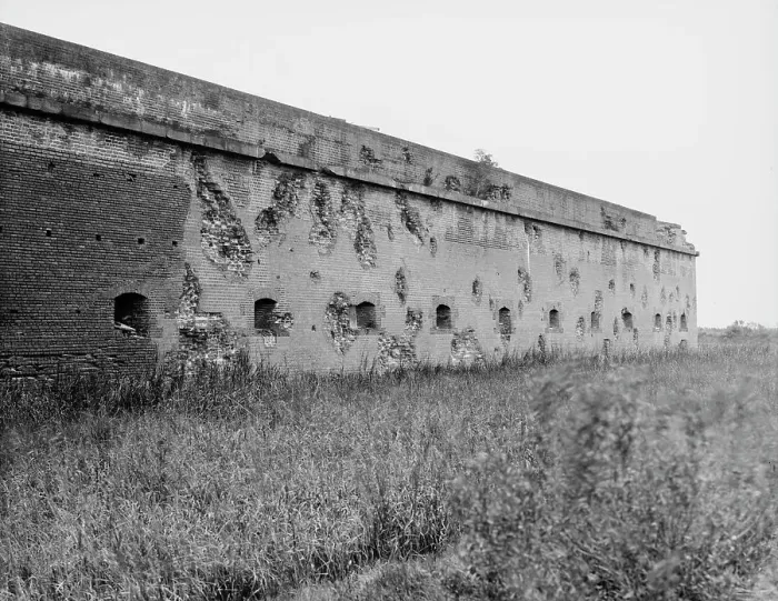 Framed Print : Fort Pulaski battle scars, Savannah, Ga. between 1900 and 1910. Creator: Unknown Framed Print : Fort Pulaski battle scars, Savannah, Ga. between 1900 and 1910. Creator: Unknown