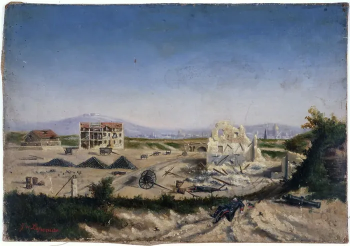 Framed Print : Fort de Vanves, during the war of 1870. Creator: Gaston de Laperriere Framed Print : Fort de Vanves, during the war of 1870. Creator: Gaston de Laperriere