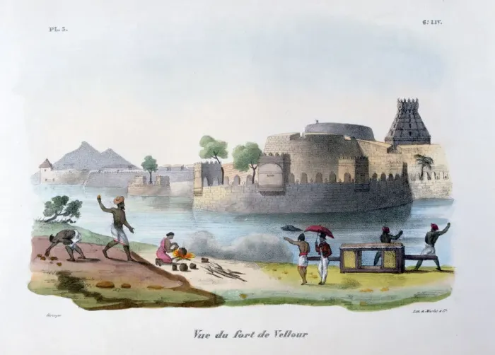 Framed Print : The Fort of Vellour (Vellore), India, 1828. Artist: Marlet et Cie Framed Print : The Fort of Vellour (Vellore), India, 1828. Artist: Marlet et Cie