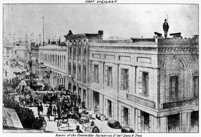 Framed Print : Fort Vigilant, Sacramento, California, 1856 (1937). Artist: Britton & Rey Framed Print : Fort Vigilant, Sacramento, California, 1856 (1937). Artist: Britton & Rey