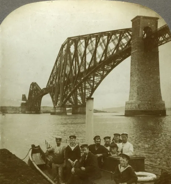 Framed Print : The Forth Bridge, Scotland. Artist: Excelsior Stereoscopic Tours Framed Print : The Forth Bridge, Scotland. Artist: Excelsior Stereoscopic Tours