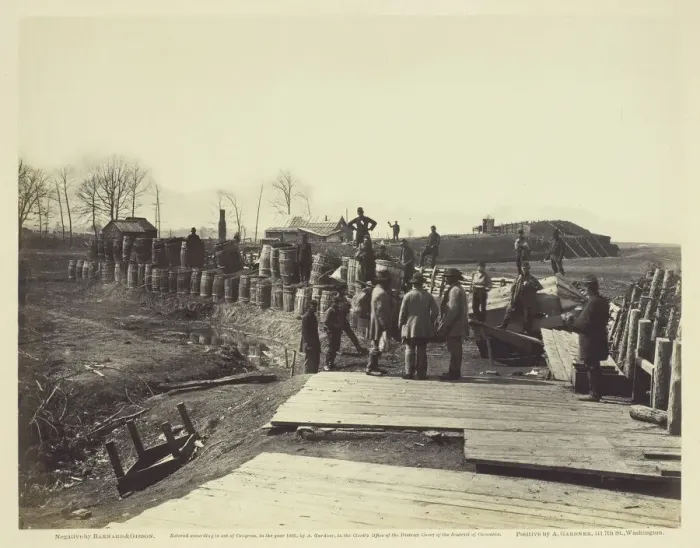 Framed Print : Fortifications at Manassas, March 1862. Creators: Barnard & Gibson, George N Framed Print : Fortifications at Manassas, March 1862. Creators: Barnard & Gibson, George N