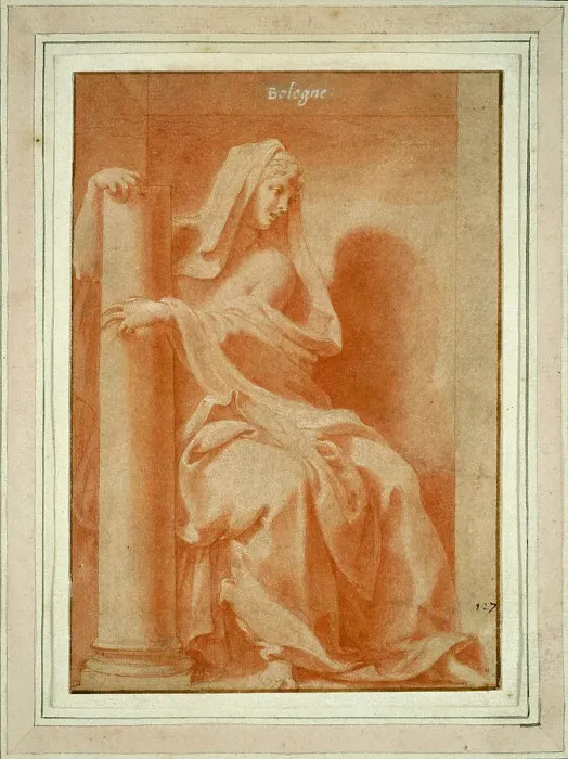 Framed Print : Fortitude (Study for the Cabinet du roi [King's Study]), 1541 / 45. Creator: Francesco Primaticcio. Fortitude (Study for the Cabinet du roi [King's Study]), 1541 / 45. Creator: Francesco Primaticcio