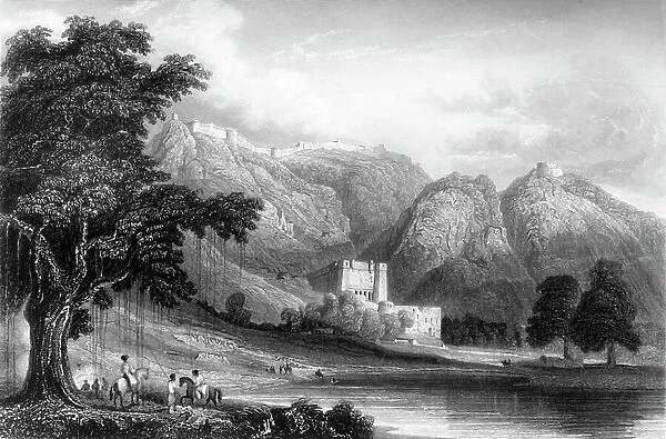 Fortress of Bowrie, in Rajpootana, 1845. Creator: William Purser