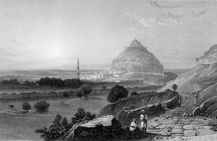 Framed Print : The Fortress of Dowlutabad, 1834. Creator: William Purser Framed Print : The Fortress of Dowlutabad, 1834. Creator: William Purser