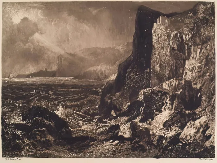 Framed Print : The Fortress of Fast Castle, (c1820s), c1889. Creator: William Brassey Hole Framed Print : The Fortress of Fast Castle, (c1820s), c1889. Creator: William Brassey Hole