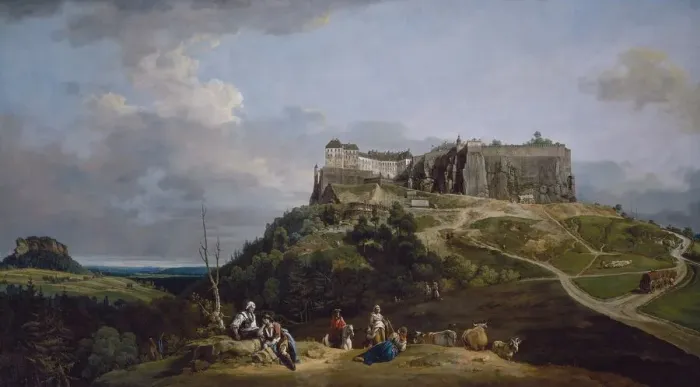 Framed Print : The Fortress of Konigstein, 1756-1758. Creator: Bernardo Bellotto Framed Print : The Fortress of Konigstein, 1756-1758. Creator: Bernardo Bellotto