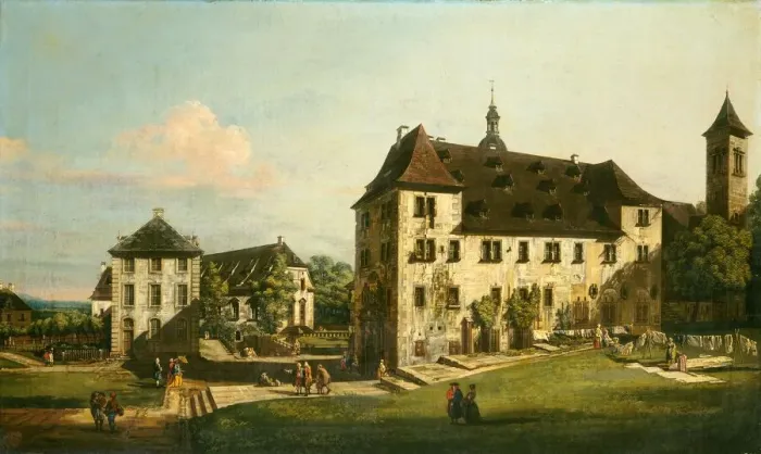 Framed Print : The Fortress of Konigstein: Courtyard with the Magdalenenburg, 1756-1758. Creator: Bernardo Bellotto Framed Print : The Fortress of Konigstein: Courtyard with the Magdalenenburg, 1756-1758. Creator: Bernardo Bellotto