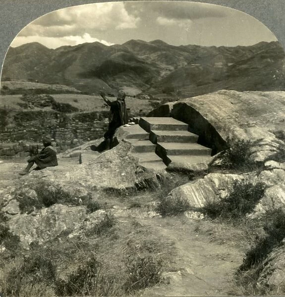 Fortress of Sacsahuaman and Throne of the Incas in the Hills above Cuzco, Peru, c1930s