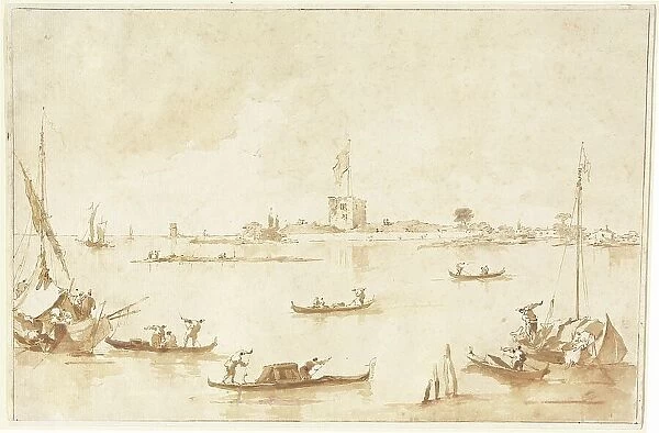 The Fortress of San Andrea from the Lagoon, 1780s. Creator: Francesco Guardi