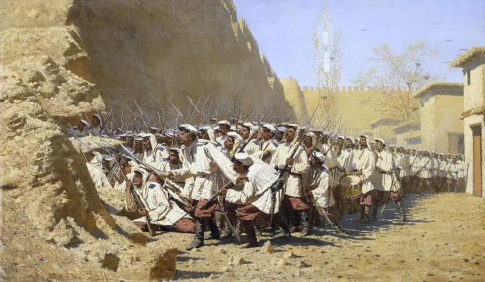 Framed Print : At the Fortress Walls. Let them in!, 1871 Framed Print : At the Fortress Walls. Let them in!, 1871