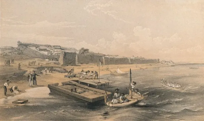 Framed Print : Fortress of Yenikale Looking Towards the Sea of Azof, 1856. Artist: Georges McCulloch Framed Print : Fortress of Yenikale Looking Towards the Sea of Azof, 1856. Artist: Georges McCulloch
