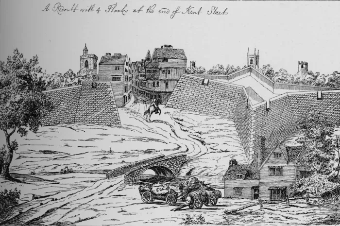 Framed Print : One of the Forts erected by the Parliament for the defence of London during the Civil War, c1808 Framed Print : One of the Forts erected by the Parliament for the defence of London during the Civil War, c1808