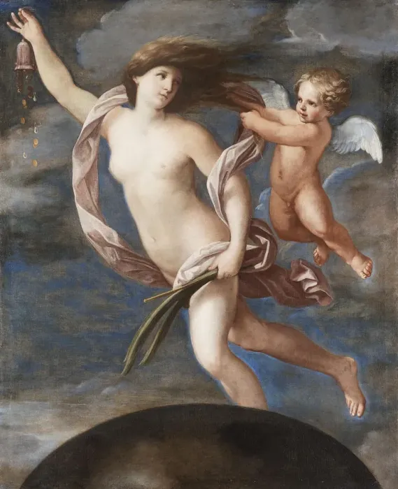 Framed Print : Fortuna and Cupid. Artist: Sirani, Elisabetta (1638-1665) Framed Print : Fortuna and Cupid. Artist: Sirani, Elisabetta (1638-1665)