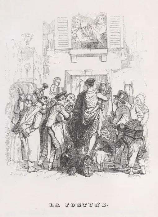 Framed Print : Fortune from The Complete Works of Beranger, 1836. Creator: J Constantine Beneworth Framed Print : Fortune from The Complete Works of Beranger, 1836. Creator: J Constantine Beneworth