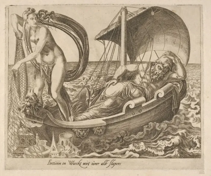 Framed Print : Fortune Does Not Watch over All Sleepers from Six Sayings about Fortune, ca. 1560 Framed Print : Fortune Does Not Watch over All Sleepers from Six Sayings about Fortune, ca. 1560