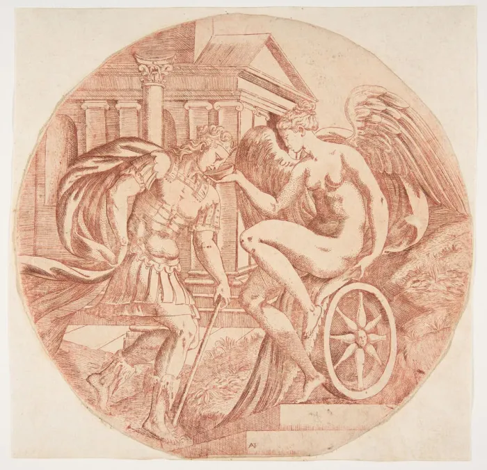 Framed Print : Fortune Making a Prince Drink, ca. 1543. Creator: Antonio Fantuzzi Framed Print : Fortune Making a Prince Drink, ca. 1543. Creator: Antonio Fantuzzi