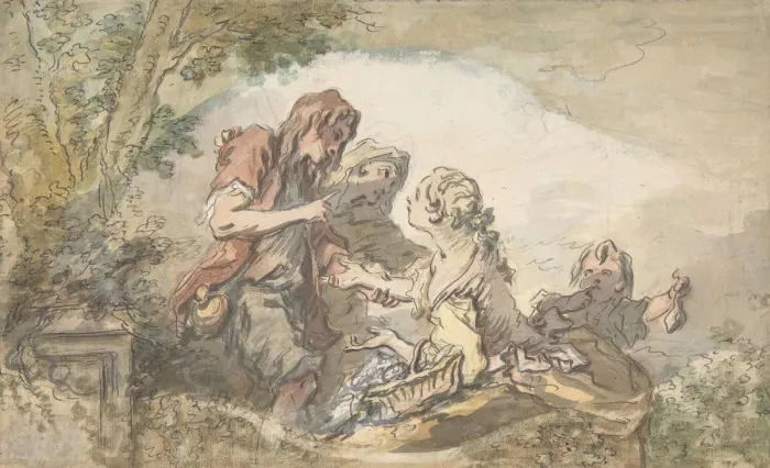 Framed Print : The Fortune Teller, 18th century. Creator: Francois Boucher Framed Print : The Fortune Teller, 18th century. Creator: Francois Boucher
