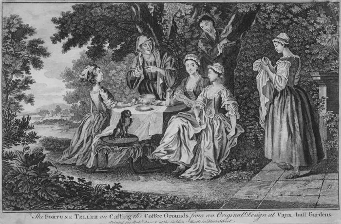 Framed Print : The Fortune Teller on Casting the Coffee Grounds, from an Original Design at Vaux-hall Framed Print : The Fortune Teller on Casting the Coffee Grounds, from an Original Design at Vaux-hall