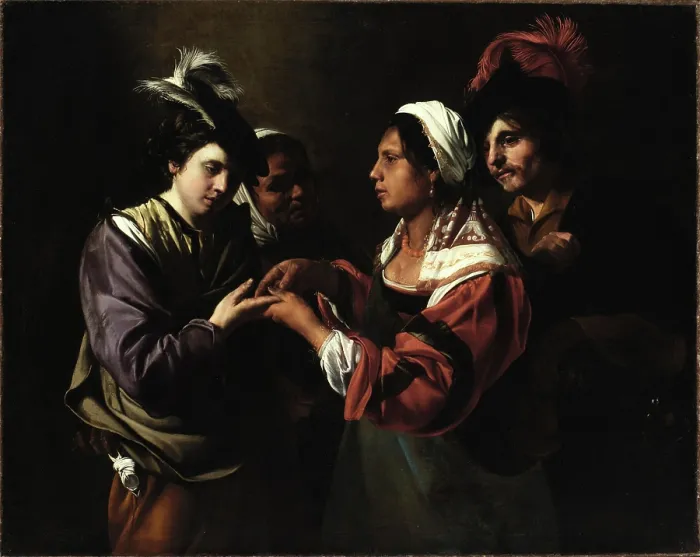 Framed Print : The Fortune Teller, c.between 1616 and 1617. Creator: Bartolomeo Manfredi Framed Print : The Fortune Teller, c.between 1616 and 1617. Creator: Bartolomeo Manfredi