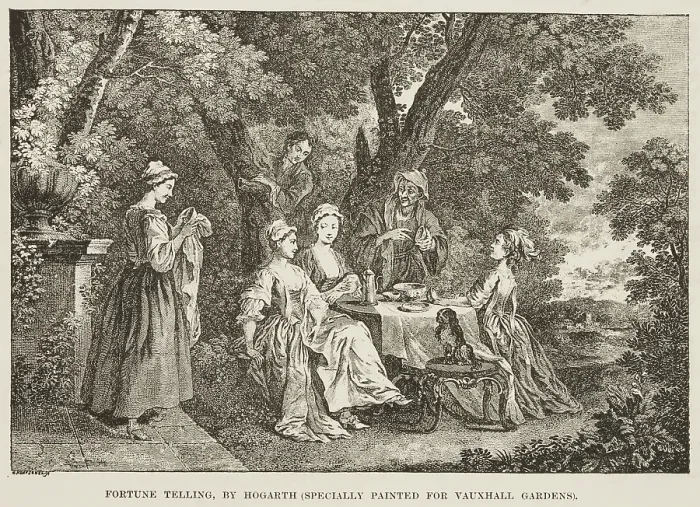 Framed Print : Fortune Telling, by Hogarth, 18th century, (late 19th century). Creator: Unknown Framed Print : Fortune Telling, by Hogarth, 18th century, (late 19th century). Creator: Unknown