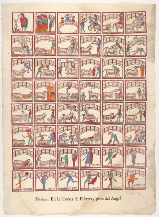 Framed Print : Forty-eight vignettes of bullfighting manoeuvers and scenes from the ring, ca. 1800-1850 Framed Print : Forty-eight vignettes of bullfighting manoeuvers and scenes from the ring, ca. 1800-1850