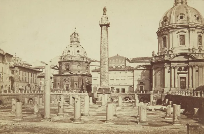 Framed Print : Forum of Emperor Trajan in Rome, between 1870-1880. Creator: Unknown