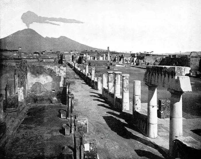 Framed Print : The Forum, Pompeii, Italy, 1893. Artist: John L Stoddard Framed Print : The Forum, Pompeii, Italy, 1893. Artist: John L Stoddard