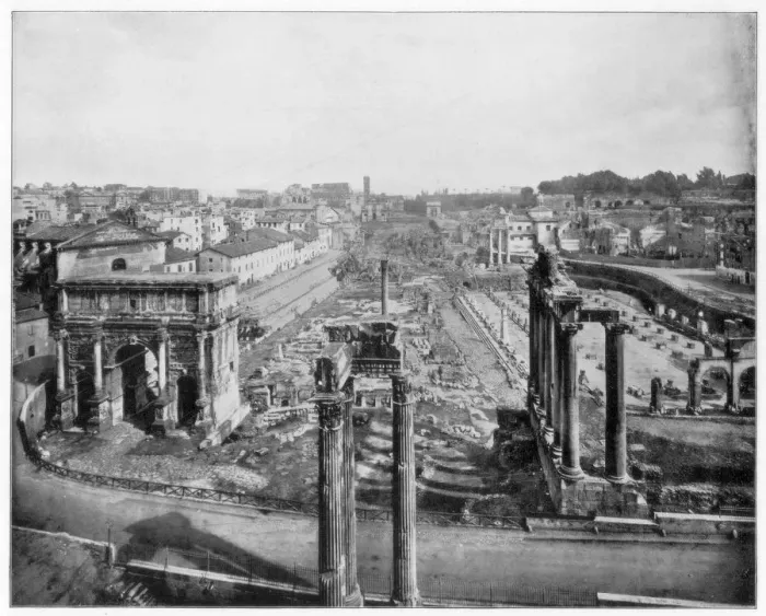 Framed Print : The Forum, Rome, late 19th century. Artist: John L Stoddard Framed Print : The Forum, Rome, late 19th century. Artist: John L Stoddard