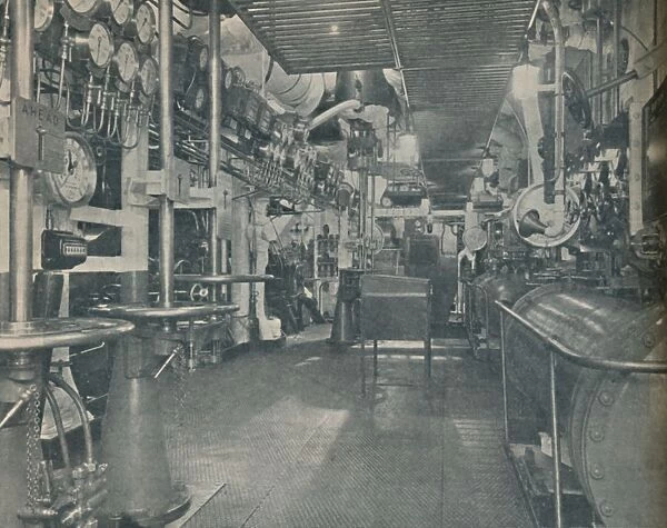 Forward Engine-Room of the Empress of Britain, with control platform, 1936