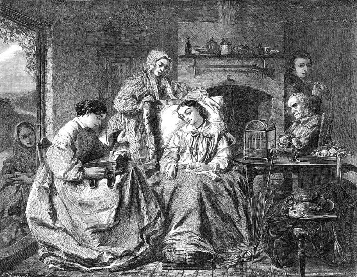 Framed Print : The Foster Sisters, by John Bostock, in the Manchester Exhibition, 1865. Creator: W Thomas Framed Print : The Foster Sisters, by John Bostock, in the Manchester Exhibition, 1865. Creator: W Thomas