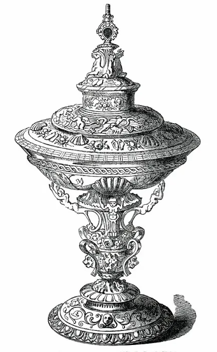 Framed Print : Founder's Cup, Emanuel College, Cambridge, 1850. Creator: Unknown Framed Print : Founder's Cup, Emanuel College, Cambridge, 1850. Creator: Unknown