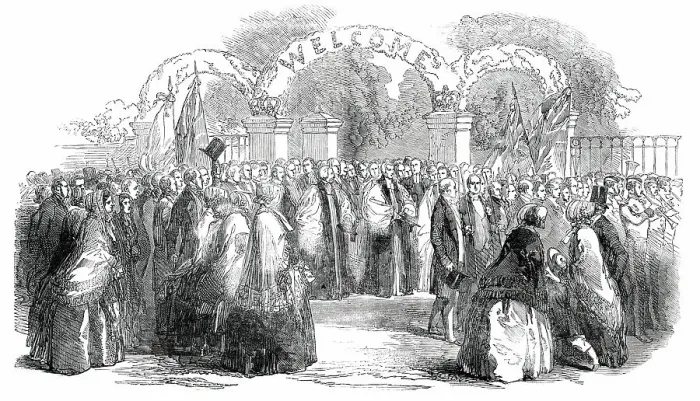 Framed Print : Founding of the The New School at Loughborough - the Procession, 1850. Creator: Unknown Framed Print : Founding of the The New School at Loughborough - the Procession, 1850. Creator: Unknown