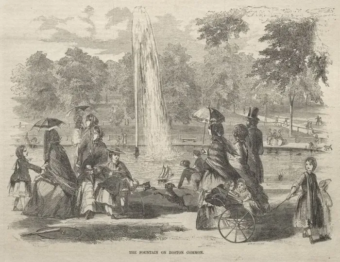 Framed Print : The Fountain at Boston Common, 1857. Creator: Winslow Homer (American, 1836-1910) Framed Print : The Fountain at Boston Common, 1857. Creator: Winslow Homer (American, 1836-1910)