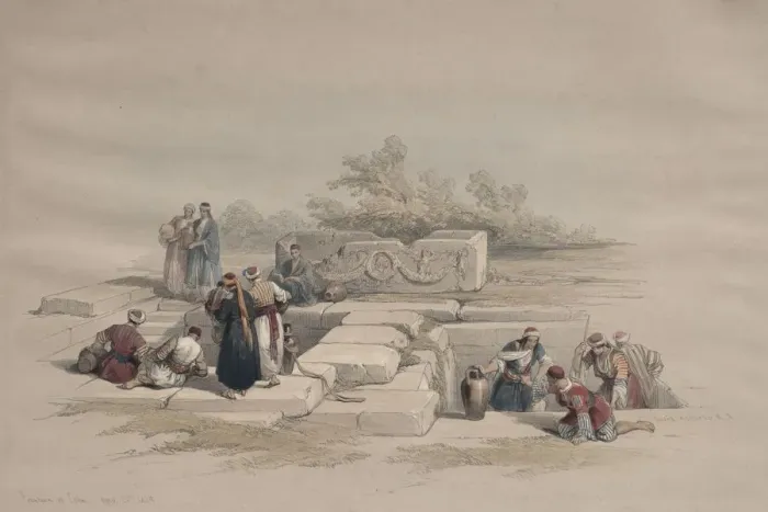 Framed Print : Fountain at Cana, 1839. Creator: David Roberts (British, 1796-1864) Framed Print : Fountain at Cana, 1839. Creator: David Roberts (British, 1796-1864)